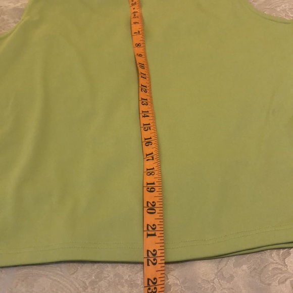 SCRIPT TANK TOP - SIZE L PETITE - LIME GREEN 10% SPANDEX STRETCHY COOL - #187 - Picture 9 of 9